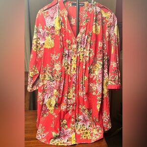 GUVC Denims 24/7 floral button down shirt Vtg Women’s 16W